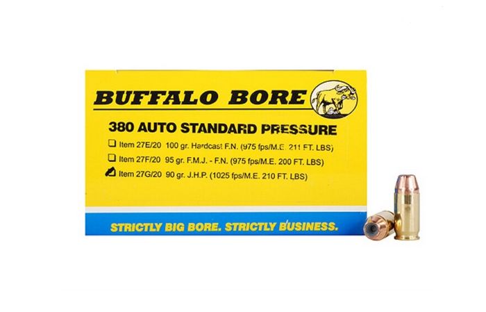 Buffalo Bore Standard Pressure JHP .380 ACP Hollow Point