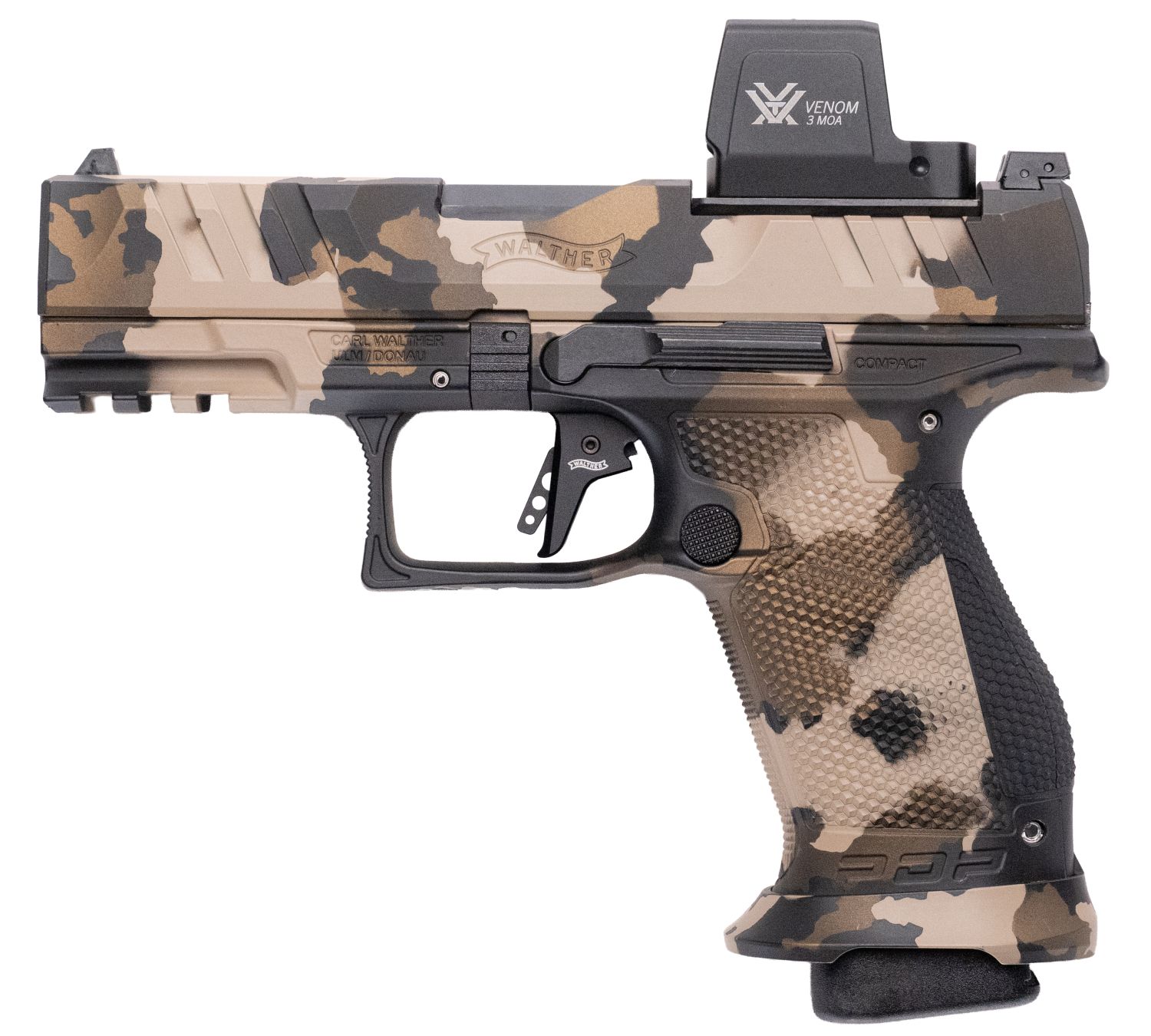 Walther PDP Pro-E Compact Limited Edition 9mm Desert Camo Cerakote Pistol w/ Vortex Venom 3 MOA Red Dot